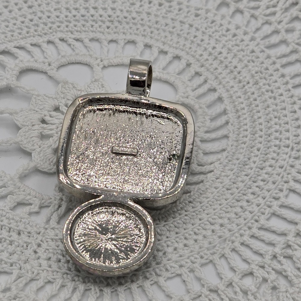 Vintage ROMAN Stone and Tigers Eye Silver Tone Pendant Brown - Picture 5 of 10